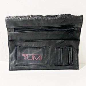 Vintage Tumi Black Leather Briefcase Replacement File Section Pen Pencil Loops